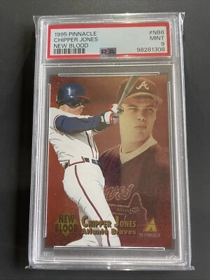 Pinnacle New Blood 1995 #NB6 Chipper Jones RC PSA 9 como nuevo Foto 1 de 2