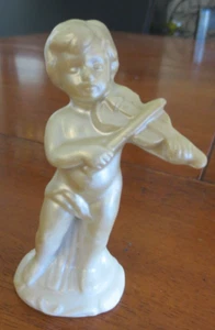 Vintage Inarco White Iridescent Angel - Cherub with Violin - Picture 1 of 7