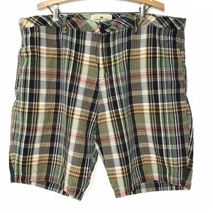 Canterbury New Zealand Mens 40x10.5 Colorful Plaid Check Linen Cotton Shorts - Picture 1 of 3