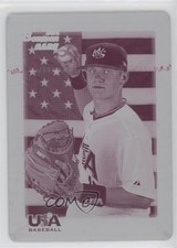 2010 Bowman Draft Chrome Picks Printing Plate Magenta 1/1 Chris Okey 0t3