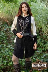 Lassel Long Jerkin Black medieval LARP, cosplay, ren faire - Bild 1 von 4