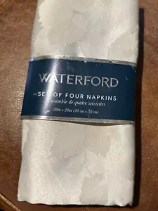 HOJAS WATERFORD COSECHA HUESO JACQUARD 4 piezas servilletas 20"" cuadradas nuevas en paquete - Imagen 1 de 7