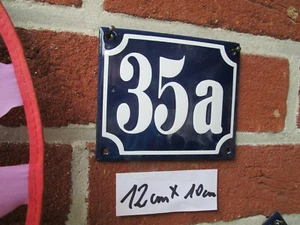 Número de casa esmalte nº 35a número blanco sobre fondo azul 12 cm x 10 cm - Imagen 1 de 12