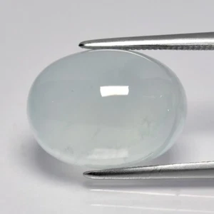 💎 7,14ct ovaler Cabochon natürlicher hellblauer Aquamarin - unbeheizter Afrika Edelstein - Bild 1 von 4