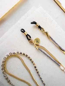 Brillenkette Perlen Kette Emma Jane Sunny Cords Gold Damen Sonnenbrillenkette - Picture 1 of 6