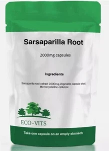 Sarsaparilla Root 2000MG Capsules – Detox, Skin Health & Hormonal Support - Picture 1 of 2