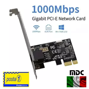 Scheda di Rete Interna PCI-E 1GBps 10/100/1000 Mbps con Porta Ethernet RJ45 - Bild 1 von 6