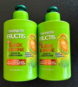 (2) Garnier Fructis balsamo per capelli senza uscita elegante e lucido cheratina e olio di argan - Foto 1 di 6