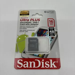 SanDisk Ultra Plus 16GB SDHC UHS-I Class 10 80MB/s SD Card FREE SHIPPING! - Picture 1 of 2