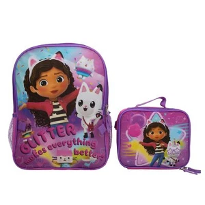 Gabby’s Dollhouse 2 Piece Backpack Set Pre-School Girls 16" Travel Bag Pink - Picture 1 of 4