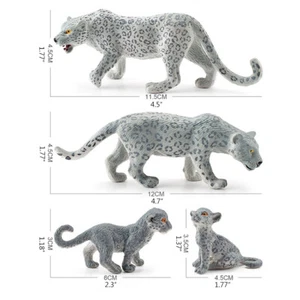 New White Leopard Figure Snow Leopard Figurine PVC - Picture 1 of 9