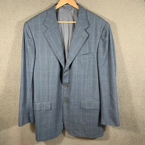 KITON Napoli Men’s 100% Cashmere Sport Coat Blue Blazer Check Size 56 (US 46) - Picture 1 of 13