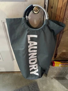 Laundry Bag Gray Hoop Handles College Dorm Room Travel Apartment Living 30 x 22 - Picture 1 of 1