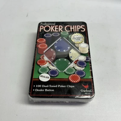 Cardinal Professional Poker Chips Dual Toned Set Of 100 Total W Dealer Chip NIB - Image 1 of 4