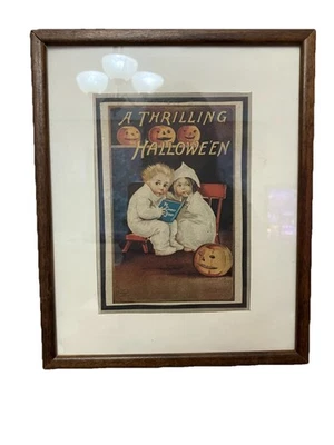 Arte de pared decorativo estampado enmarcado vintage de Halloween emocionante Foto 1 de 2