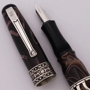 Curtis Australia Luxus "Lily" Füllfederhalter - Schokoladenharz Sterling, Med 14k - Bild 1 von 4