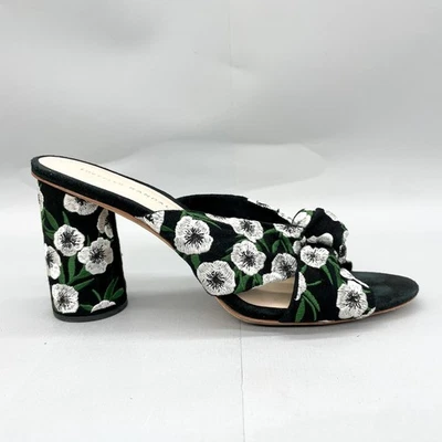 Loeffler Randall 女式 10 B 可可穆勒鞋花卉刺绣高跟鞋凉鞋 — 第 1/4 张图片