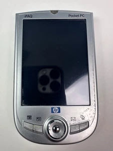 HP iPAQ Pocket PC H1910 PDA Windows Mobile Stylus slot SD argento vintage 2002 - Foto 1 di 7