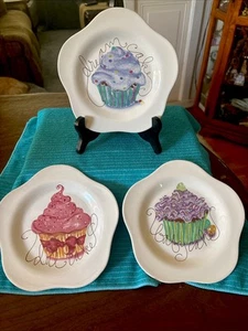 3er Set Rosanna Cupcake Dessertteller 7,5" gewellter Rand Neu ohne Verpackung - Bild 1 von 4