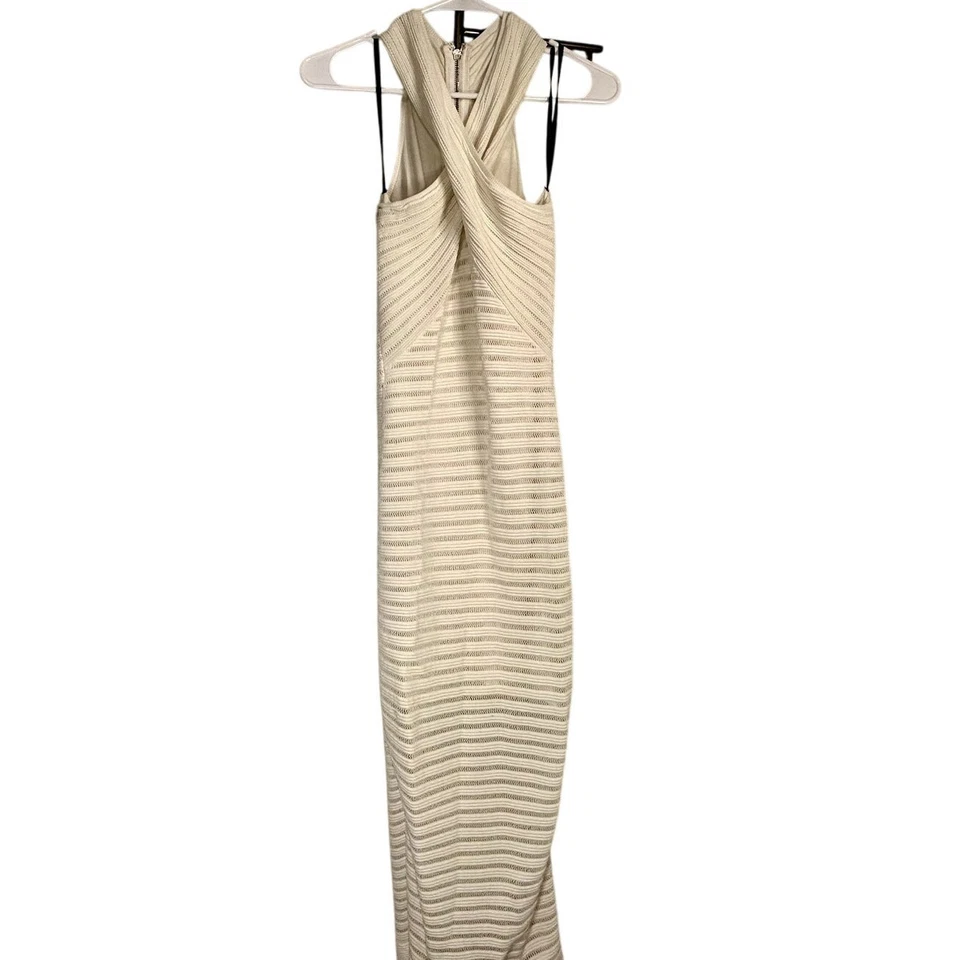 Vestido Marciano Blanco Tejido Bodycon Vendaje Sin Mangas Pequeño Foto 1 de 4