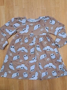 H&M HARRY POTTER Dress Fit and Flare HEDWIG OWL Size 6-7 Kids Cute - Picture 1 of 11