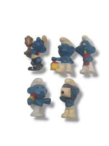 ⚡ Erkennst Du Deinen Schlumpf 1983 Figuren 4 Stück Variante üei Fußballschlumpf⚡ - Bild 1 von 7