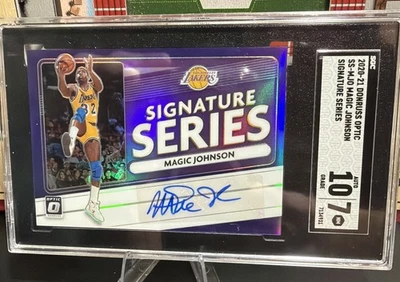 Magic Johnson 2020 Optic Signature Series púrpura SGC 7 automático 10 🔥🏀🔥 Foto 1 de 2