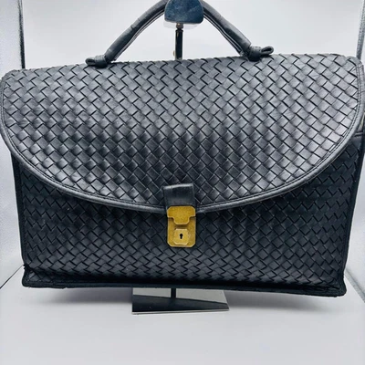 ✨Extremamente rara✨BOTTEGA VENETA bolsa de negócios couro intrecciato - Imagem 1 de 4