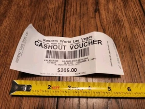 Resorts World Slot Machine Gambing Las Vegas Expired $205 Ticket - Picture 1 of 6