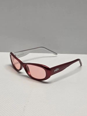 Gafas de sol Angel Terciopelo Rojo Ovaladas Retro Y2K Rosa Lente Estilo Envolvente Mujeres Foto 1 de 4