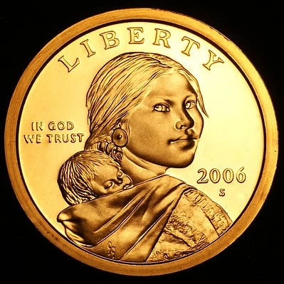 2006 S Sacagawea Mint Proof Dollar ~ With Eagle in Flight Reverse from Proof Set - Image 1 of 2