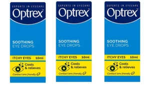 3 x Optrex Soothing Eye Drop Itchy Eyes 10ml - Picture 1 of 1