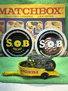 Lesney Honda Motorcycle Trailer No 38 Yellow Diecast USED EX Condition - Picture 1 of 9