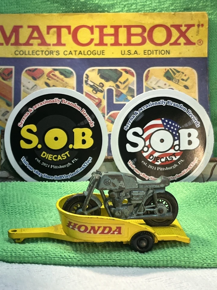 Remolque para motocicletas Lesney Honda Nº 38 amarillo diecast usado excelente estado Foto 1 de 4