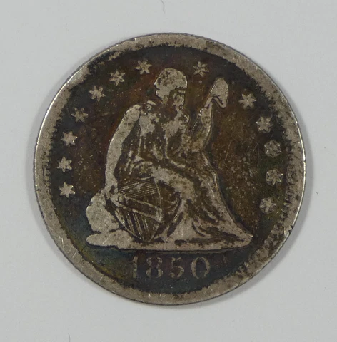 1850-O Liberty Seated Quarter FINE Silver 25c Cover