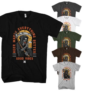 Herren T-Shirt Spruch - Bier macht alles besser - Reaper Crew Fun Shirt GB22820 - Picture 1 of 1