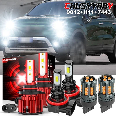 Para Fiat 500 2012-2019 - Combo 6X Faro LED + Faro Antiniebla + Juego Bombillas DRL Foto 1 de 4