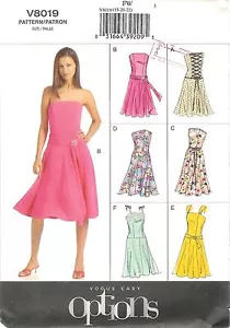 Faja y cinturón de vestido Vogue Easy # V8019 patrón de costura Misses talla 18-20-22 sin cortar - Imagen 1 de 2