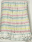Vintage Curity Baby Blanket Pastel Stripe Satin Trim Security Lovey Morgan Style