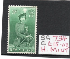 Nueva Zelanda QE2 1953-59 3s. Verde azulado sg 734 H.Como nuevo - Imagen 1 de 2