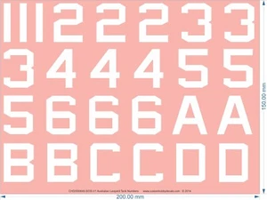 Australian Leopard Tank Numbers - 1/35 - Water Decals - Picture 1 of 3