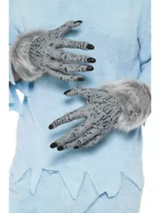 Grau Werwolf Hände Erwachsene Wolf Handschuhe Halloween Kostüm Zubehör - Bild 1 von 1