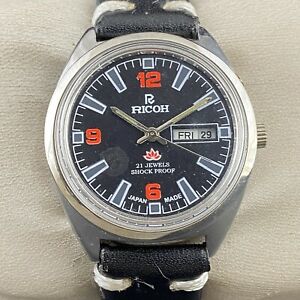 Vintage Ricoh Automatic Day-Date 21 Jewels Men's Day Date Wrist Watch