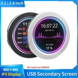 2.8 Inch USB Water Cooler Screen 480x480 Secondary Screen with Music Spectrum - Picture 1 of 6
