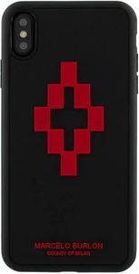 MARCELO BURLON Coque Apple iPhone XS Max à logo 3D Noir rouge - Picture 1 of 8
