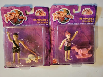 Lote de 2 bonecos dobráveis Mattel The Flintstones-Bamm-Bamm & Pebbles NOVO LACRADO - Imagem 1 de 4