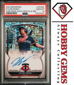 KYLER FEDKO PSA 10 2023 Bowman Chrome Prospects Auto Speckle Refractor 188/299