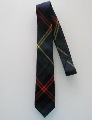 Corbata estrecha a cuadros de lana sin marca para hombre Foto 1 de 4