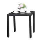 3 Pcs Black Patio Dining Set Bistro Kitchen Square Table Chairs Furniture Home