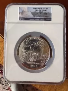 2010 5 oz Silver ATB Yellowstone MS-69 NGC Early Release - Picture 1 of 2